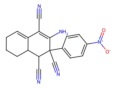 3-amino-2-(4-nitrophenyl)-6,7,8,8a-tetrahydro-1H-naphthalene-1,2,4-tricarbonitrile structure