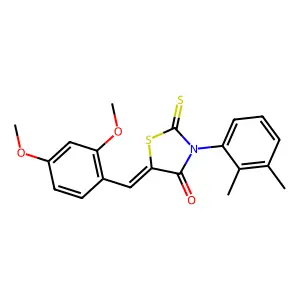 (5Z)-5-(2,4-dimethoxybenzylidene)-3-(2,3-dimethylphenyl)-2-thioxo-1,3-thiazolidin-4-one structure