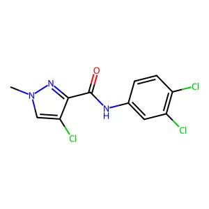 4-chloro-N-(3,4-dichlorophenyl)-1-methylpyrazole-3-carboxamide structure