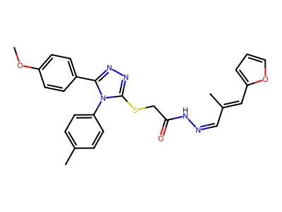 N'-[(E,2E)-3-(2-furyl)-2-methyl-2-propenylidene]-2-{[5-(4-methoxyphenyl)-4-(4-methylphenyl)-4H-1,2,4-triazol-3-yl]thio}acetohydrazide structure