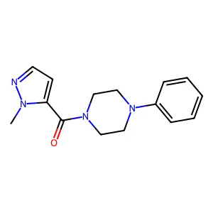 (1-methyl-1H-pyrazol-5-yl)(4-phenylpiperazin-1-yl)methanone structure