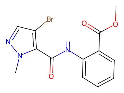 Methyl 2-[(4-bromo-2-methylpyrazole-3-carbonyl)amino]benzoate structure