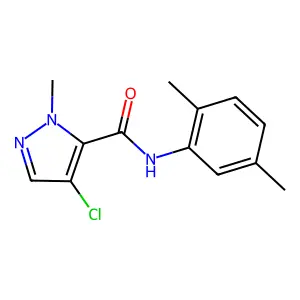 4-chloro-N-(2,5-dimethylphenyl)-1-methyl-1H-pyrazole-5-carboxamide structure