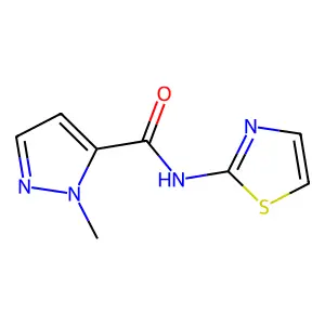 2-methyl-N-(1,3-thiazol-2-yl)pyrazole-3-carboxamide structure