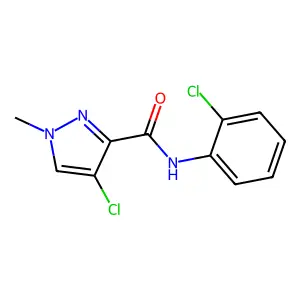 4-chloro-N-(2-chlorophenyl)-1-methyl-1H-pyrazole-3-carboxamide structure