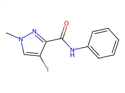 4-iodo-1-methyl-N-phenyl-1H-pyrazole-3-carboxamide structure