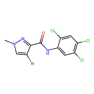 4-bromo-1-methyl-N-(2,4,5-trichlorophenyl)pyrazole-3-carboxamide structure