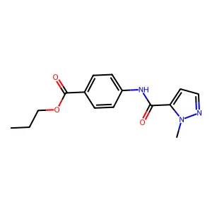 propyl 4-{[(1-methyl-1H-pyrazol-5-yl)carbonyl]amino}benzoate structure