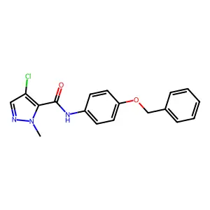 N-[4-(benzyloxy)phenyl]-4-chloro-1-methyl-1H-pyrazole-5-carboxamide structure