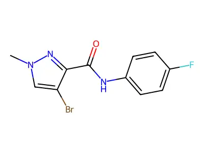 4-bromo-N-(4-fluorophenyl)-1-methyl-1H-pyrazole-3-carboxamide structure