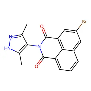 5-bromo-2-(3,5-dimethyl-1H-pyrazol-4-yl)-1H-benzo[de]isoquinoline-1,3(2H)-dione structure