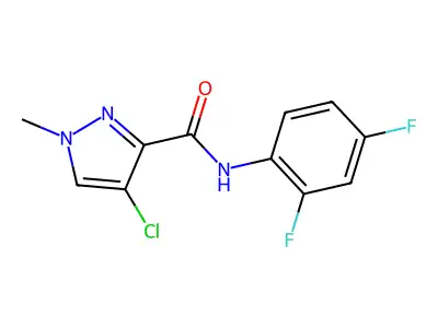 4-chloro-N-(2,4-difluorophenyl)-1-methyl-1H-pyrazole-3-carboxamide structure
