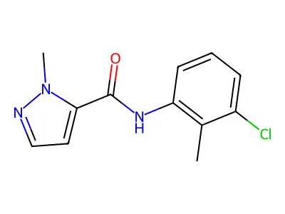 N-(3-chloro-2-methylphenyl)-2-methylpyrazole-3-carboxamide structure