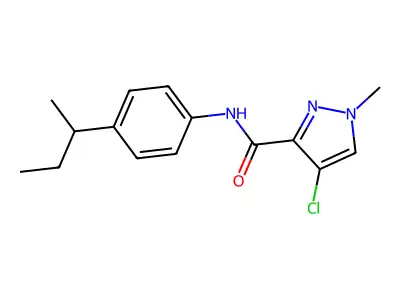 N-(4-butan-2-ylphenyl)-4-chloro-1-methylpyrazole-3-carboxamide structure