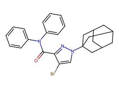 1-(1-adamantyl)-4-bromo-N,N-diphenylpyrazole-3-carboxamide structure