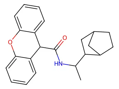 N-(1-bicyclo[2.2.1]hept-2-ylethyl)-9H-xanthene-9-carboxamide structure