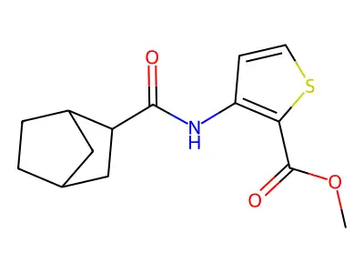 Methyl 3-[(bicyclo[2.2.1]hept-2-ylcarbonyl)amino]-2-thiophenecarboxylate structure