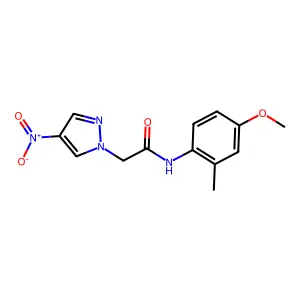 N-(4-methoxy-2-methylphenyl)-2-(4-nitropyrazol-1-yl)acetamide structure