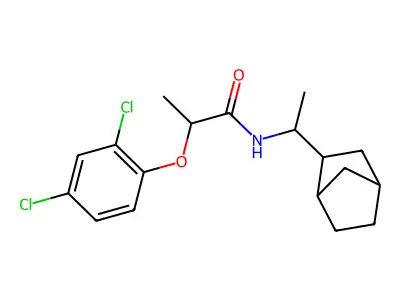 N-(1-bicyclo[2.2.1]hept-2-ylethyl)-2-(2,4-dichlorophenoxy)propanamide structure