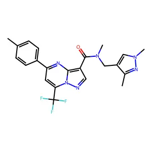 N-[(1,3-dimethyl-1H-pyrazol-4-yl)methyl]-N-methyl-5-(4-methylphenyl)-7-(trifluoromethyl)pyrazolo[1,5-a]pyrimidine-3-carboxamide structure