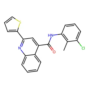 N-(3-chloro-2-methylphenyl)-2-thiophen-2-ylquinoline-4-carboxamide structure