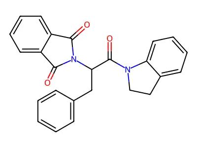 2-[1-Benzyl-2-(2,3-dihydro-indol-1-yl)-2-oxo-ethyl]-isoindole-1,3-dione structure