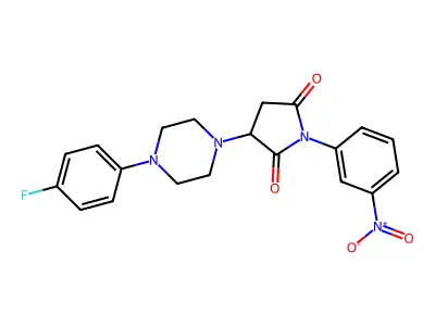 3-[4-(4-Fluorophenyl)piperazin-1-yl]-1-(3-nitrophenyl)pyrrolidine-2,5-dione structure
