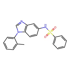 N-[1-(2-methylphenyl)benzimidazol-5-yl]benzenesulfonamide structure