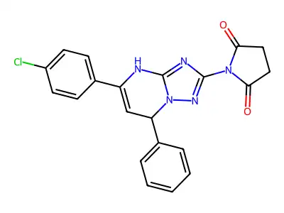 1-[5-(4-chlorophenyl)-7-phenyl-1H,7H-[1,2,4]triazolo[1,5-a]pyrimidin-2-yl]pyrrolidine-2,5-dione structure