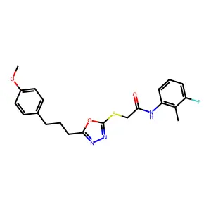 N-(3-fluoro-2-methylphenyl)-2-({5-[3-(4-methoxyphenyl)propyl]-1,3,4-oxadiazol-2-yl}sulfanyl)acetamide structure