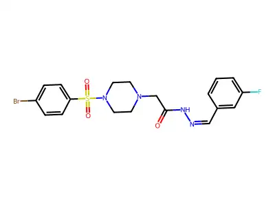 2-{4-[(4-bromophenyl)sulfonyl]piperazin-1-yl}-N'-[(E)-(3-fluorophenyl)methylidene]acetohydrazide structure
