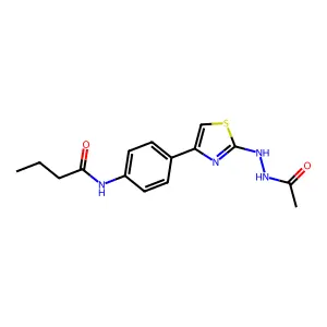 N-[4-[2-(2-acetylhydrazinyl)-1,3-thiazol-4-yl]phenyl]butanamide structure