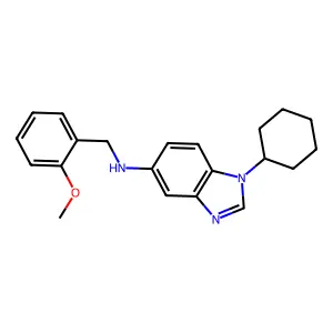 1-cyclohexyl-N-[(2-methoxyphenyl)methyl]benzimidazol-5-amine structure
