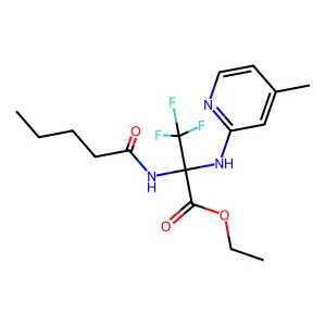ethyl 3,3,3-trifluoro-N-(4-methylpyridin-2-yl)-2-(pentanoylamino)alaninate structure