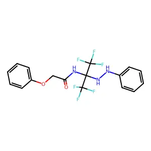N-[1,1,1,3,3,3-hexafluoro-2-(2-phenylhydrazinyl)propan-2-yl]-2-phenoxyacetamide structure