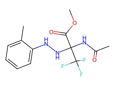 Methyl 2-(acetylamino)-3,3,3-trifluoro-2-[2-(2-methylphenyl)hydrazino]propanoate structure