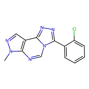 3-(2-chlorophenyl)-7-methyl-7H-pyrazolo[4,3-e][1,2,4]triazolo[4,3-c]pyrimidine structure