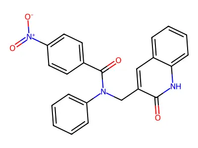N-((2-hydroxyquinolin-3-yl)methyl)-4-nitro-N-phenylbenzamide structure