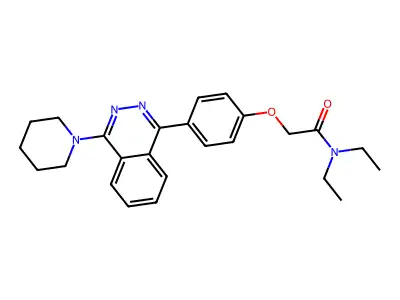 N,N-diethyl-2-{4-[4-(piperidin-1-yl)phthalazin-1-yl]phenoxy}acetamide structure