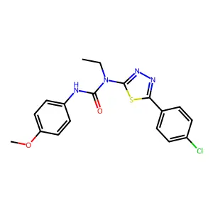 1-[5-(4-Chlorophenyl)-1,3,4-thiadiazol-2-yl]-1-ethyl-3-(4-methoxyphenyl)urea structure