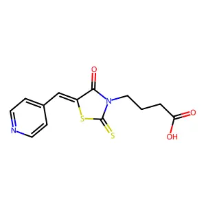 (Z)-4-(4-oxo-5-(pyridin-4-ylmethylene)-2-thioxothiazolidin-3-yl)butanoic acid structure