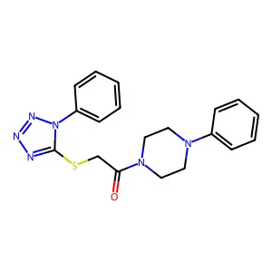 1-(4-phenylpiperazin-1-yl)-2-[(1-phenyl-1H-tetrazol-5-yl)sulfanyl]ethanone structure