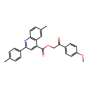 [2-(4-methoxyphenyl)-2-oxoethyl] 6-methyl-2-(4-methylphenyl)quinoline-4-carboxylate structure