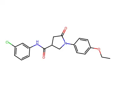 N-(3-chlorophenyl)-1-(4-ethoxyphenyl)-5-oxopyrrolidine-3-carboxamide structure