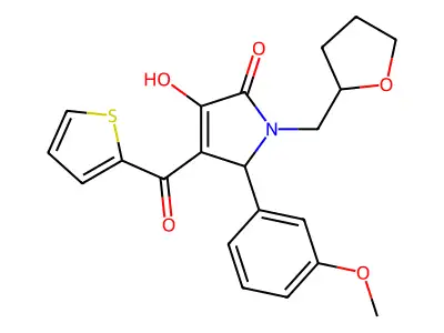 4-hydroxy-2-(3-methoxyphenyl)-1-(oxolan-2-ylmethyl)-3-(thiophene-2-carbonyl)-2H-pyrrol-5-one structure