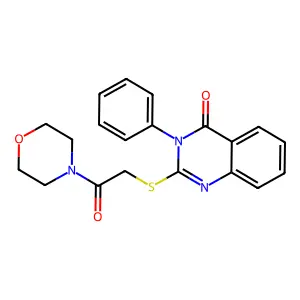 2-{[2-(morpholin-4-yl)-2-oxoethyl]sulfanyl}-3-phenylquinazolin-4(3H)-one structure
