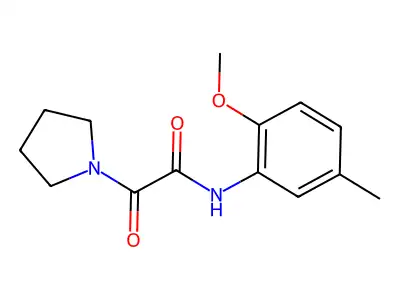 N-(2-methoxy-5-methylphenyl)-2-oxo-2-(pyrrolidin-1-yl)acetamide structure