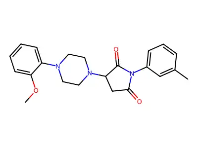 3-[4-(2-Methoxyphenyl)piperazin-1-yl]-1-(3-methylphenyl)pyrrolidine-2,5-dione structure