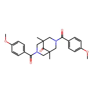 3,7-Bis(4-methoxybenzoyl)-1,5-dimethyl-3,7-diazabicyclo[3.3.1]nonan-9-one structure