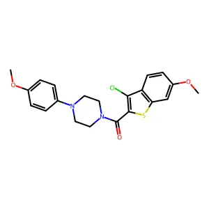 (3-chloro-6-methoxybenzo[b]thiophen-2-yl)(4-(4-methoxyphenyl)piperazin-1-yl)methanone structure